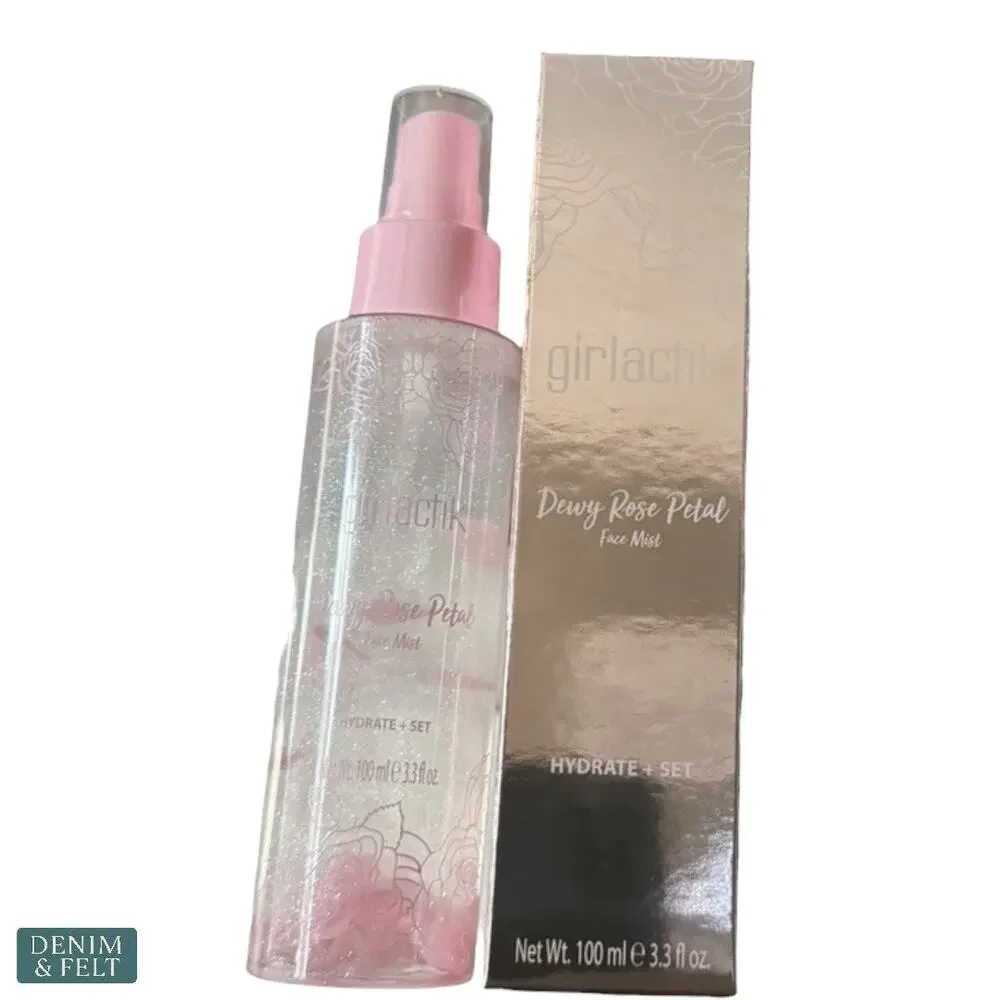 NEW Girlactik Rose Petal Dewy Face Mist Hydrating Makeup Setting‎ Spray Glowy